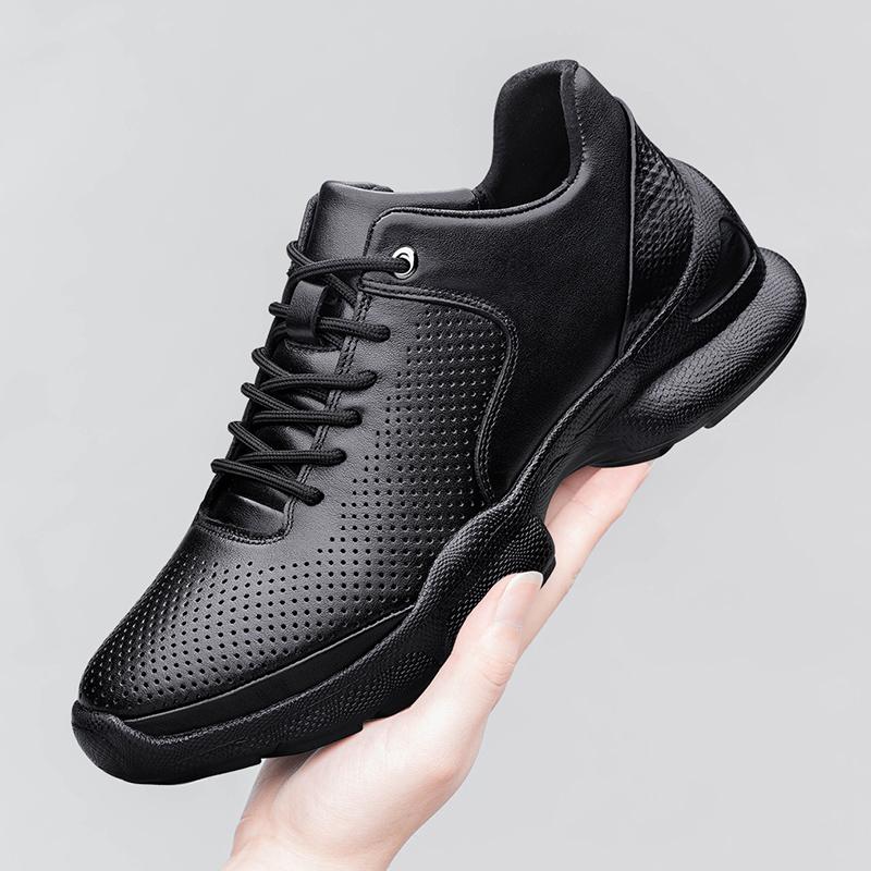 Lightweight Athletic Sneakers Genuine Leather Male Walking Flats Jogging Non-Slip Sport Shoes New Men's Breathable Running Shoes