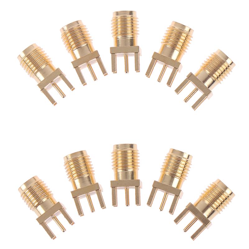 10X 1.6Mm Sma Female Jack Solder Nut Edge Pcb Clip Straight Mount Rf Connector