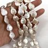 1String, Irregular Pearls, 13×20-14×22mm, White Natural Freshwater Pearl Beads for Jewelry Making DIY Supplies, Women's Craft Gifts 36cm