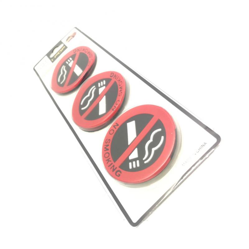 1/5SETS No Smoking In Car Car Sticker Car No Smoking Reminder Clear Markings Black Red 4.7g/1 Piece Car Interior Accessories