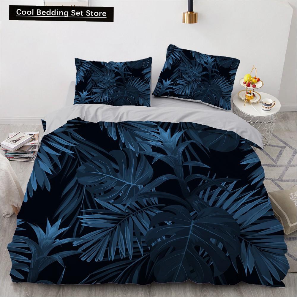 Blume Vogel Königin König Bettbezug Bunt Tropisch Floral Bettwäsche Set für Frauen Aquarell Pflanze 2/3tlg. Polyester Steppdeckenbezug