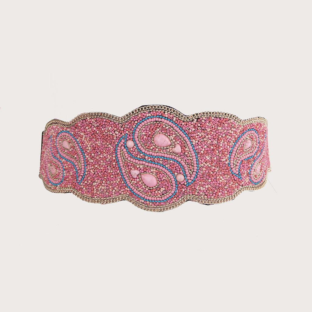 Womens Ethnic Boho Waist Wrap With Plastic Material And Embellished Design For Casual Wear Festival