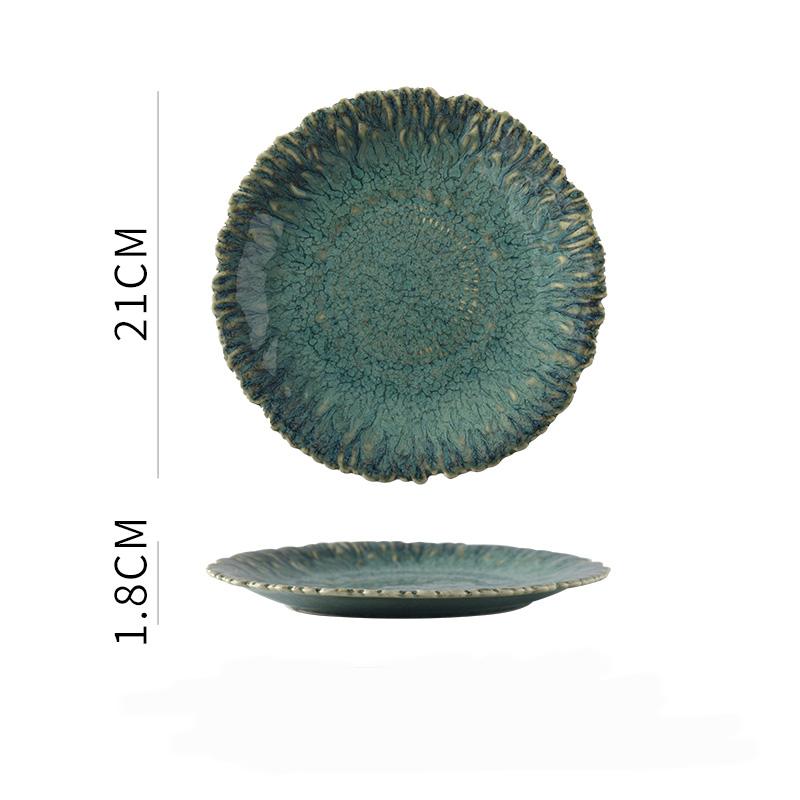 

Винтажная керамическая тарелка в форме цветка, тарелка для пасты, десертная тарелка, фруктовые салатные тарелки, ресторан, молекулярная кухня, креативная посуда