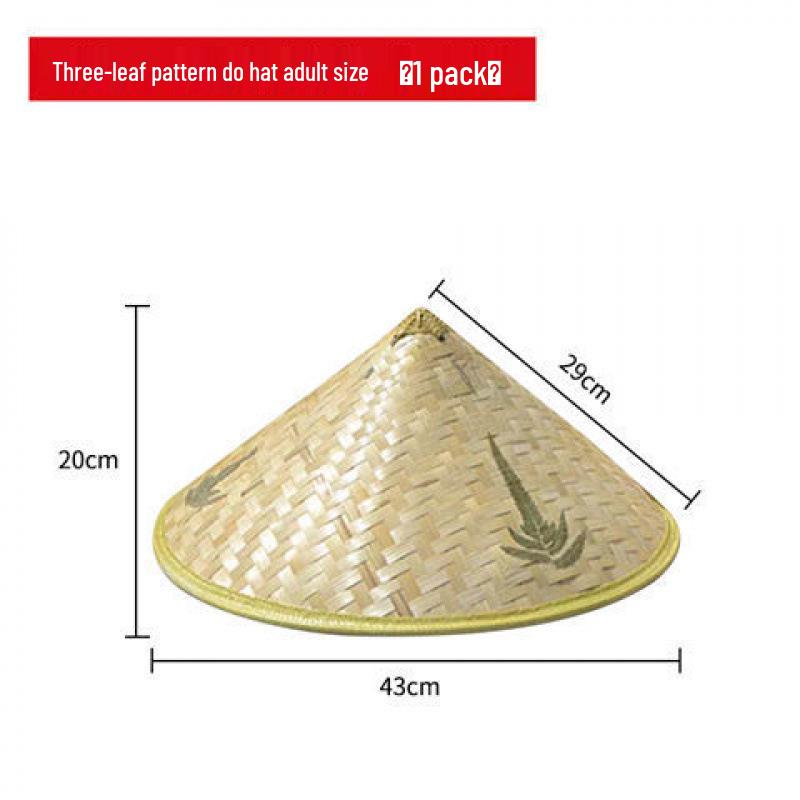 Bamboo Weaving Large Brim Straw Hat: Sunshade and Rainproof for Men and Women, Ideal for Travel, Farming, and Dance Props.
