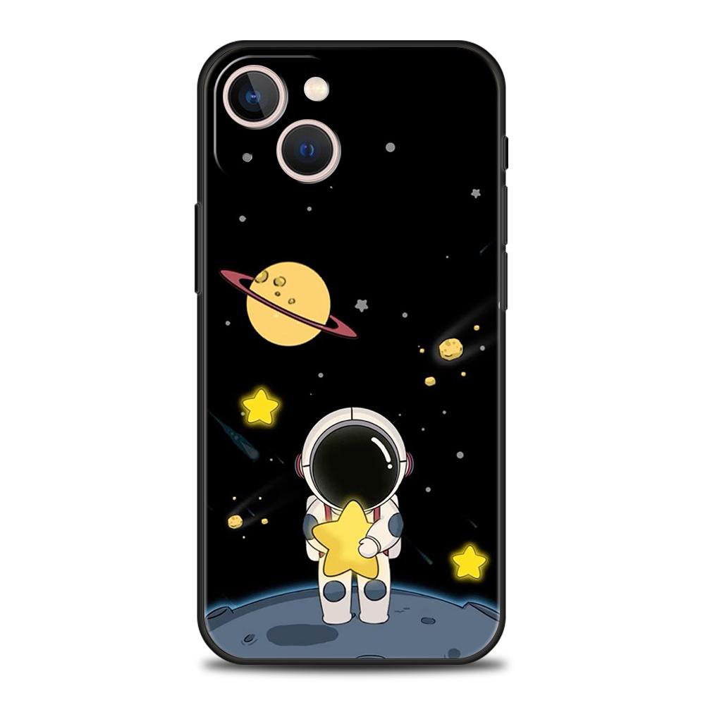 Luxury TPU Soft Phone Case For iPhone 17 Air 16E 16 11 15 14 Pro MAX 12 13 7 8 Plus X XR XS SE 2022 Cover Lovely Astronaut