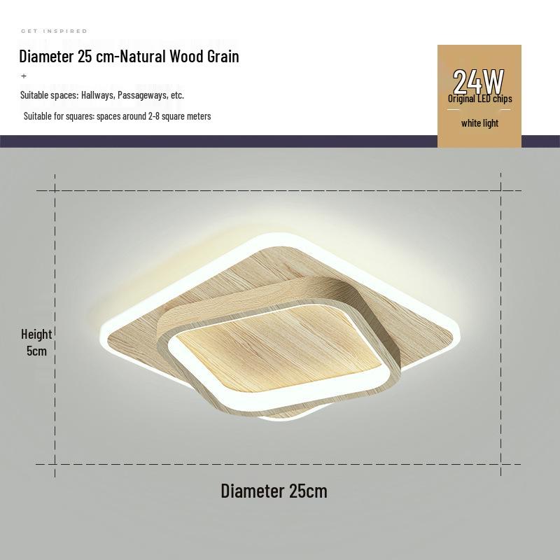 Nordische minimalistische Deckenleuchte für Flure, Eingänge, Balkone und Garderoben - Schwarz-Weiß-Design.