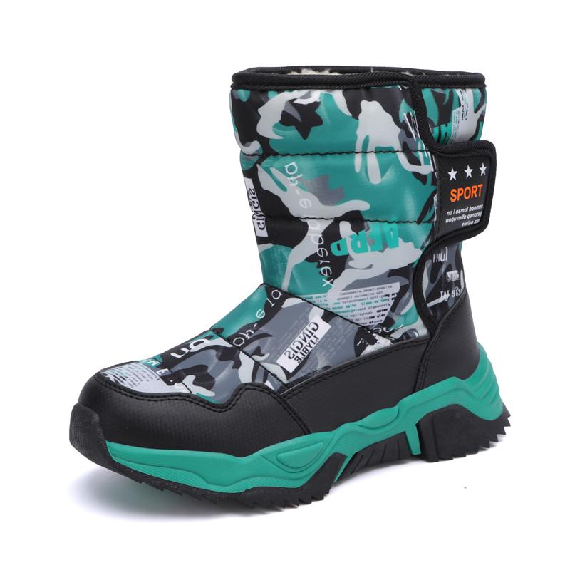 Winter Children Shoes Plush Waterproof Fabric Non-Slip Girl Shoes Rubber Sole Snow Boots Fashion Warm Outdoor Boots