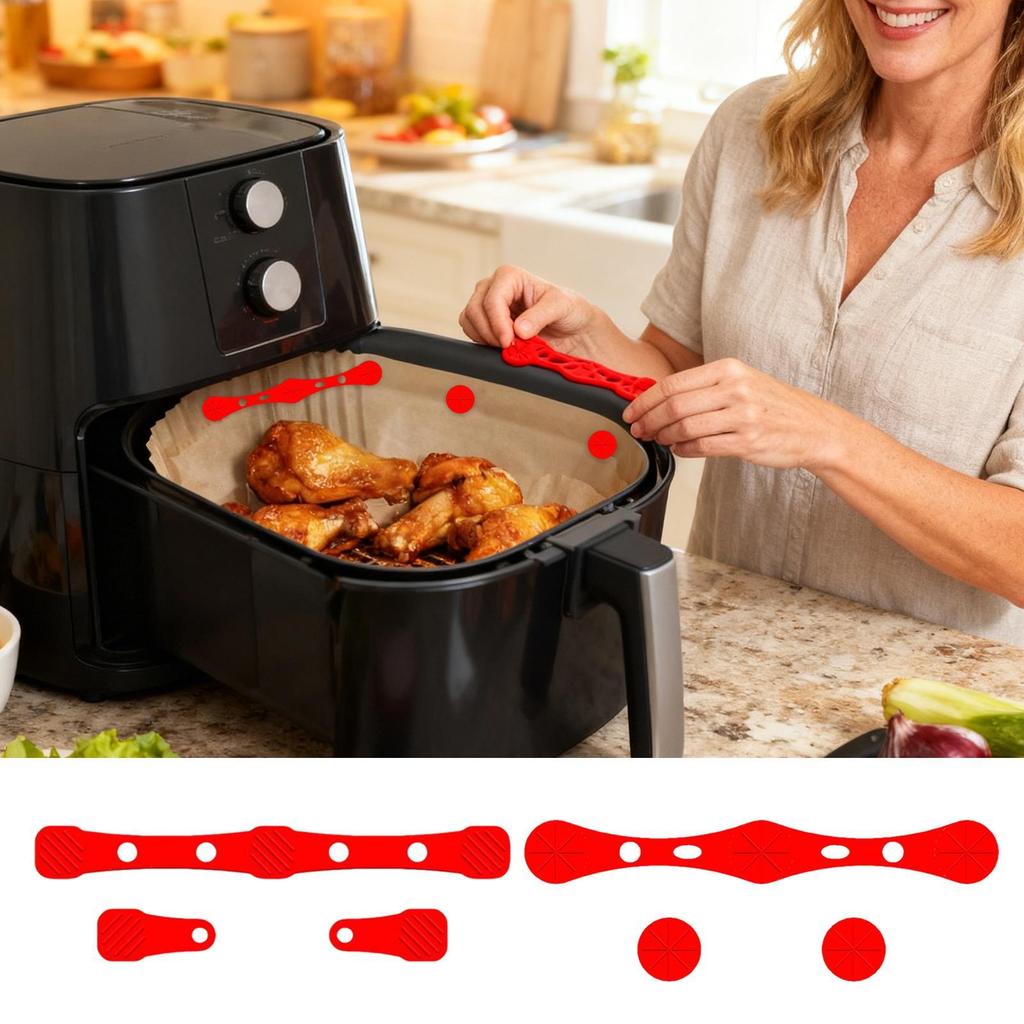 Aimants pour friteuse à air Résistants aux hautes températures Boucle réutilisable Clips magnétiques pour friteuse à air pour la cuisine la maison Maintenir le papier sulfurisé