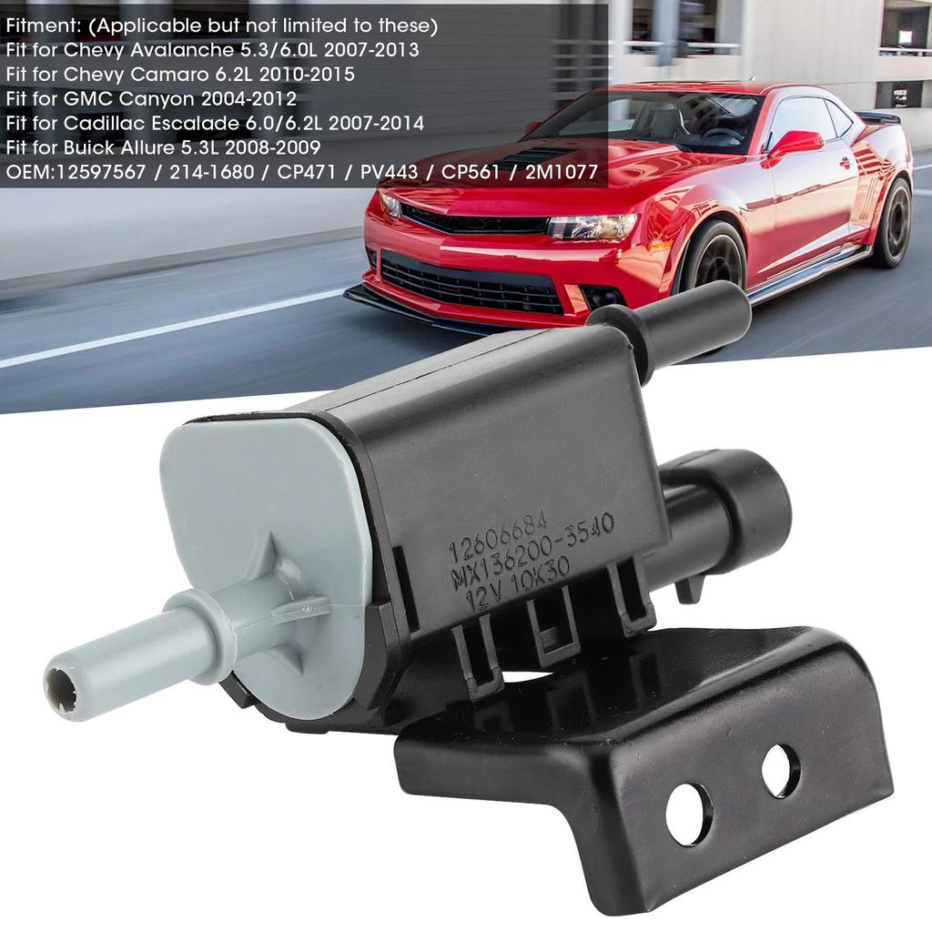 Akozon EVAP Emission Vapor Canister Purge Valve Solenoid Fits 214-1680 12597567 Chevrolet Avalanche Camaro Silverado