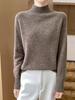 Women's Speckled Yarn 100% Wool Half-High Neck Sweater - Thick, Loose, and Stylish for Autumn/Winter