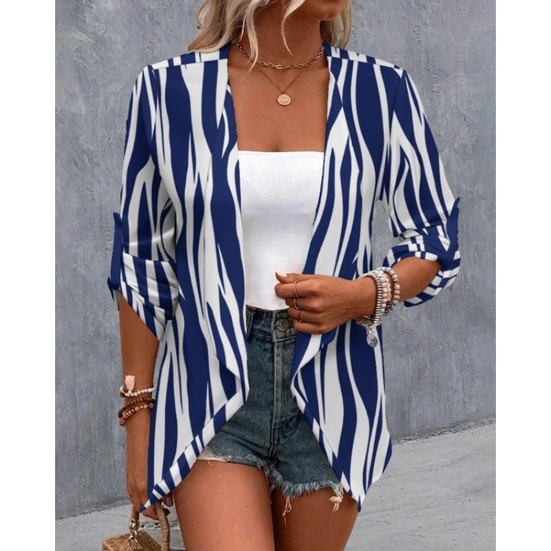 GMXIA Women's Long Sleeve Casual Print Cardigan Jacket