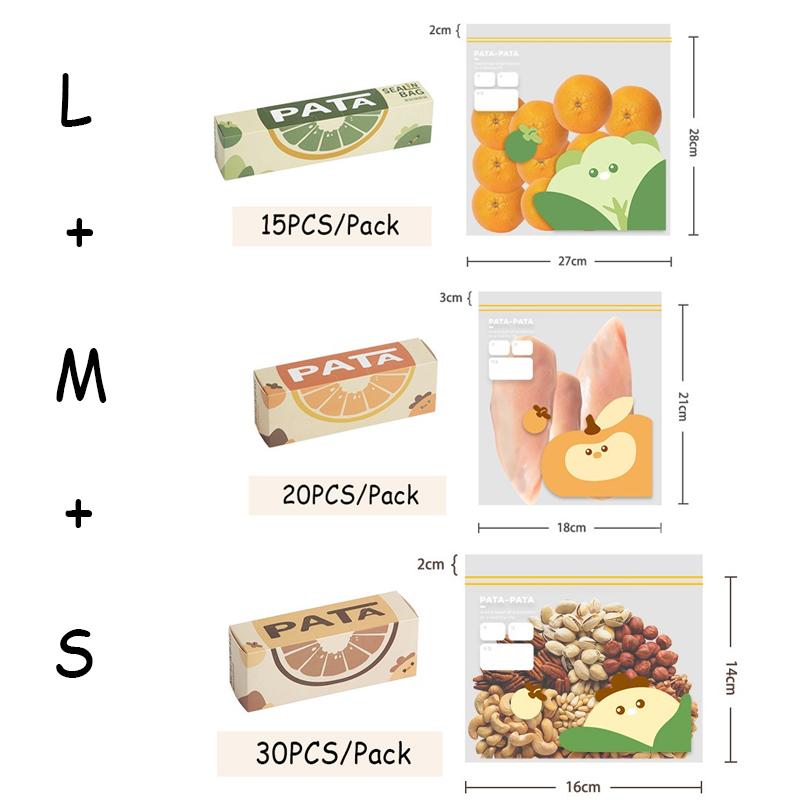 Reusable Zip Lock Bag Food Grade Transparent Storage Bag With Zipper Sealing Plastic Container Travel Freezer Camping Kitchen