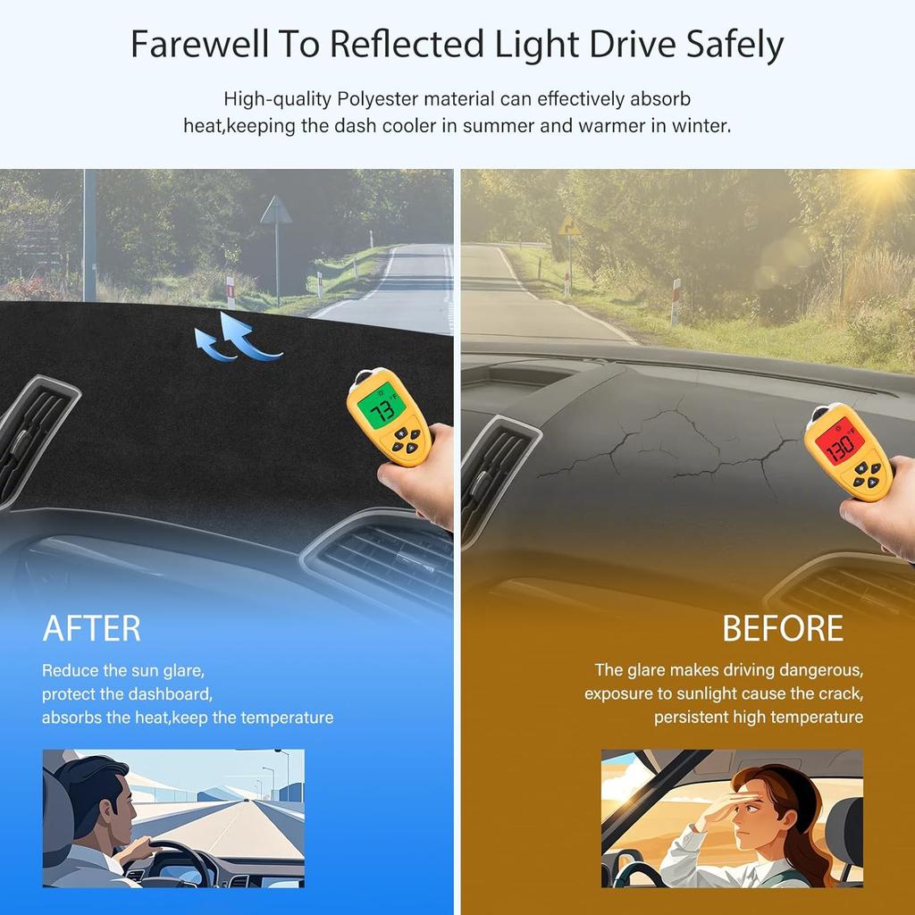 Dash Cover Compatible With Toyota Corolla -2025 Full Set, Dashboard Cover Mat And Center Console Cover Pad, Fit Sunshield Protector Interior Car