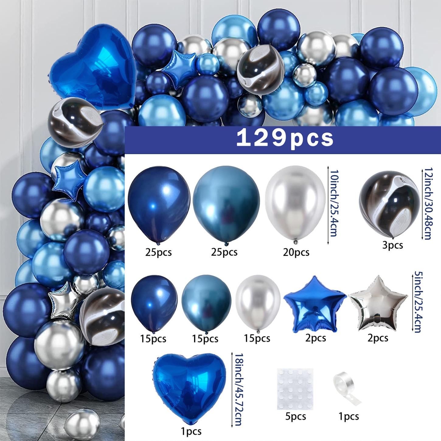

129pcs Winter Blue Balloon Garland Arch Set,suitable for Themed Party Decorations,birthday Parties,anniversary Celebrations, Etc Other