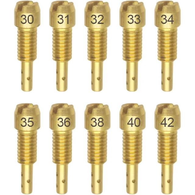 

10pcs/set Carburetor Pilot Jet M4X0.7 for Teikei TK Style 3U SVR TK100 JOG100 Carbs Idle Speed Measuring Hole distintivo(30-42) 30-42
