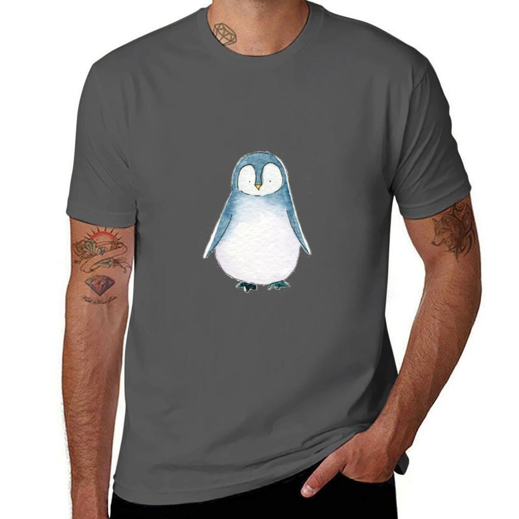 Cute pinguin Watercolor art by Alis TShirt AntiPilling Casual TShirt