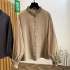 DIMANAF 2026 Plus Size Autumn Women Blouse Shirts Tunic Oversize Loose Casual Lady Tops Elegant Vintage Linen Button