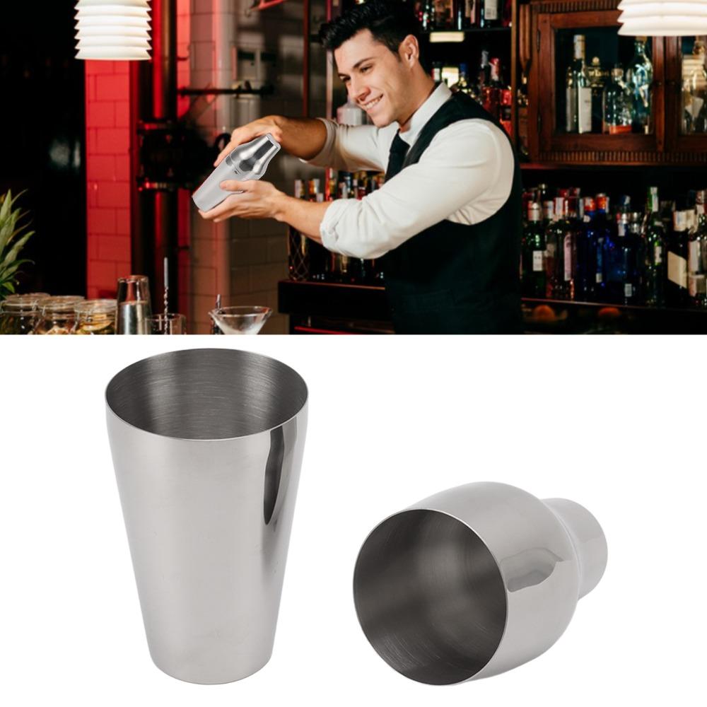 2 Piece Stainless Steel Martini Mixer Dishwasher Safe 2 Section Drink Mixer Drink Shaker Set Home