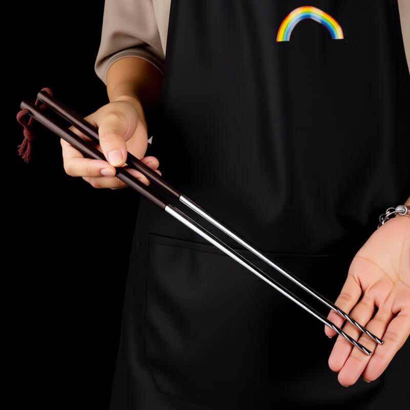 Minai 316L Stainless Steel & Chicken Wing Wood Chopsticks