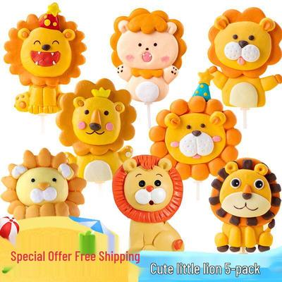 Backen Geburtstagstorte Dekor: Polymer Clay Leo Wald Cartoon Tier Topper