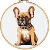 Generic Cartoon Simple Figure French Bulldog 11CT Stamped DIY Cross Stitch Kits Easy for Beginners Child with Hoop Needlepoint Counted Embroidery