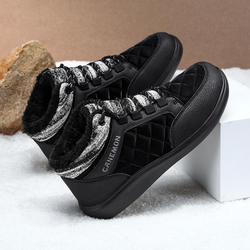 TUINANLE Winter Thick Bottom Plush Fur Snow shoes Warm Cotton Shoes Women's Casual Lace Up Keep Warm sneakers