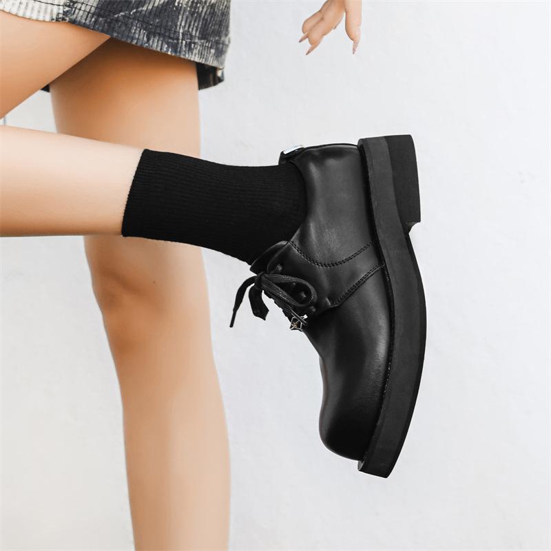 Spring and summer small leather shoes women's platform heightening business suit wedding hairstylist casual derby shoes 5651-J