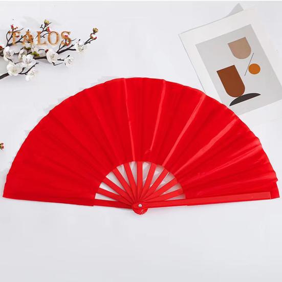 2Pcs Solid Color Folding Fan Kung Fu Stage Dance Performance Large Handheld Fan Portable Lightweight Summer Cooling Fan Decoration Party Accessories