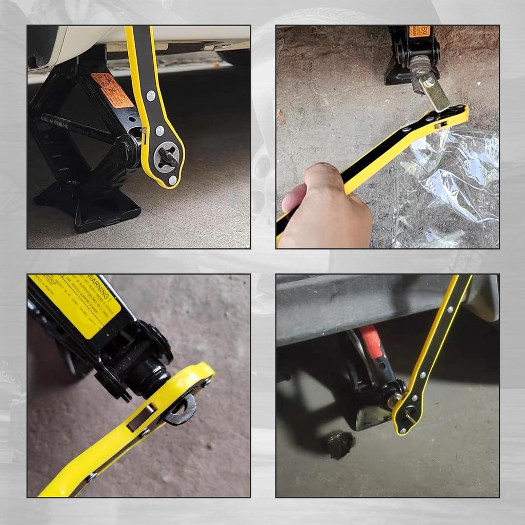 TONDA Jack Ratchet Wrench, Auto Labor-Saving Lug Wrench For Scissor Jack, Forward And Reversal Knob Design