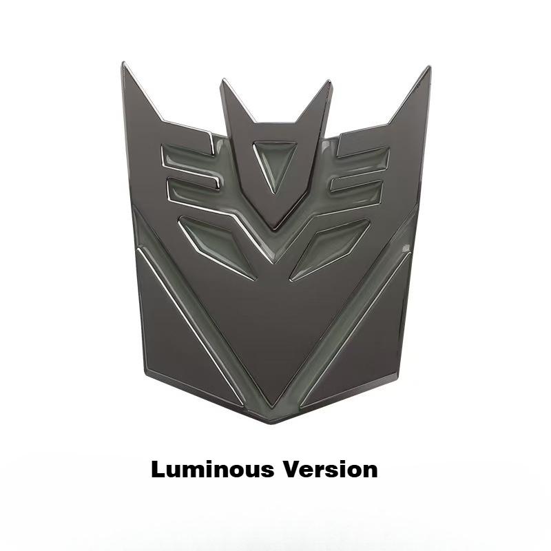Auto Robot Metal Autobot Emblem for Car Glow-in-The-Dark Effect Auto Car Accessories Vehicle Decorative Silver