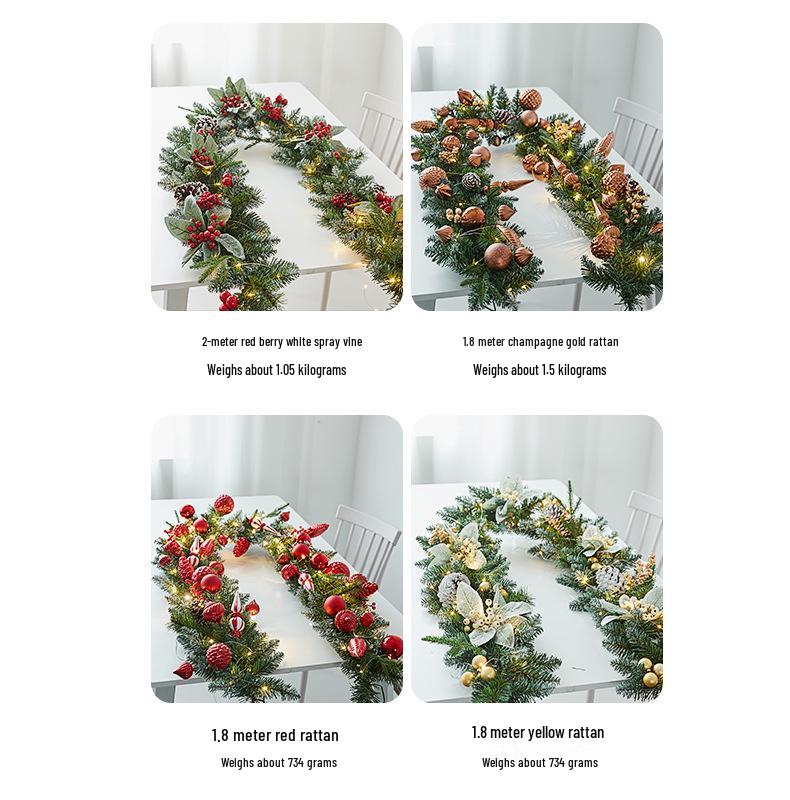 Christmas Wreath Vine Door & Wall Hanging Ornaments for Festive Atmosphere