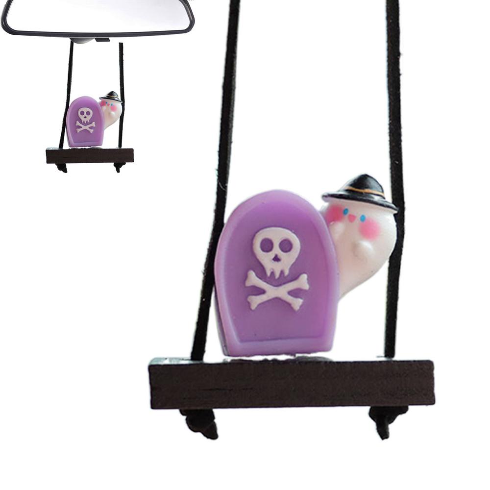 

Автомобильные аксессуары на Хэллоуин, мультяшный автомобиль, подвеска-качели, украшение из смолы, автомобильный кулон, автомобильные принадлежности для салона автомобиля на Хэллоуин