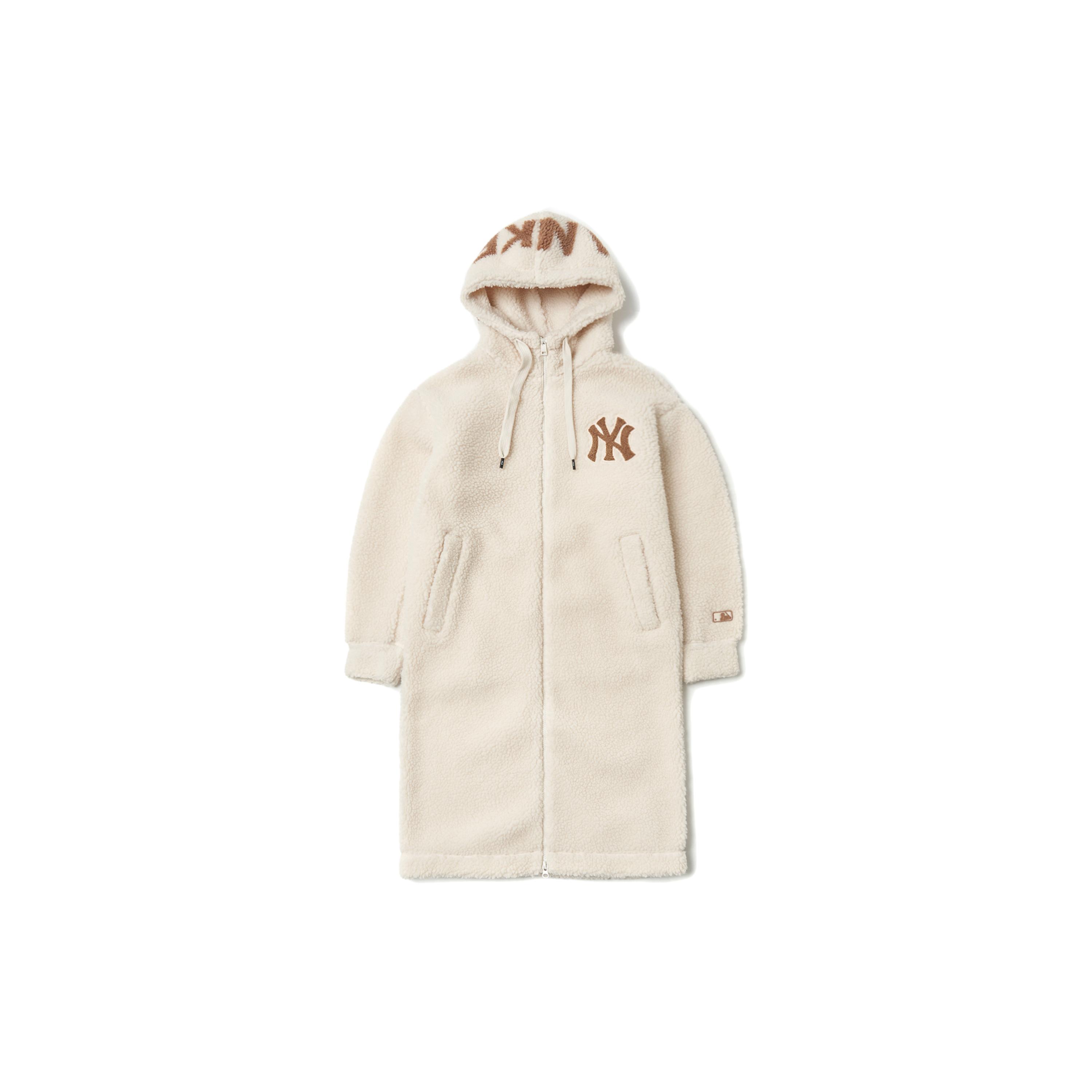 MLB DUMBLE FLEECE New York Yankees Velvet Jackets Unisex Cream Hooded Moderate 3AJPF2816-50CRS L