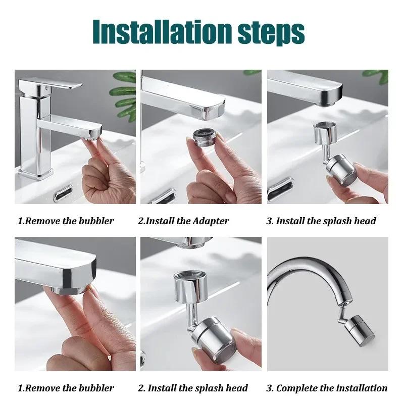 720°Rotation Faucet Extender Universal Splash-proof Saving Faucet Sprayer Head Bathroom Kitchen Extender Adapter