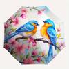 Spring Blossom Birds Wall Art PrintUmbrella, Portable 3-Fold Compact Umbrella for Men & Women Gift