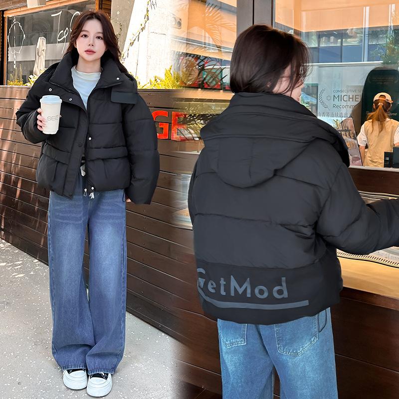 Women's Letters Printed Hooded New Cold and Windproof Lightweight Thickened Fluffy Warm Loose High Quality Fabric Casual Sports Cotton Clothing