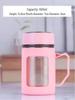 ZISIZ Large Capacity Glass Water & Tea Bottle with Crystal Filter