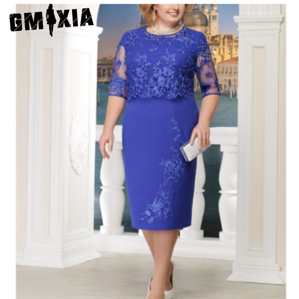 

GMXIA S-5XL Жіночі Модні Літні Весняні Однотонні Сукні з Принтом, з Коротким Рукавом та О-подібним Вирізом, Повсякденні XXXXXL синій