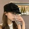 2025 Mode Koreanisches Design weiche Muster PU großer Schleifenknoten Damen Baskenmütze Kappe Damen Freizeit Malerhut