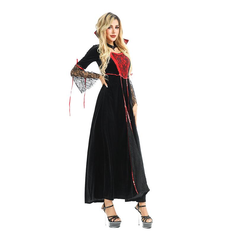 Halloween Costume Adult Death Robe Witch Costume Witch Club Queen Diablo Gothic Dress