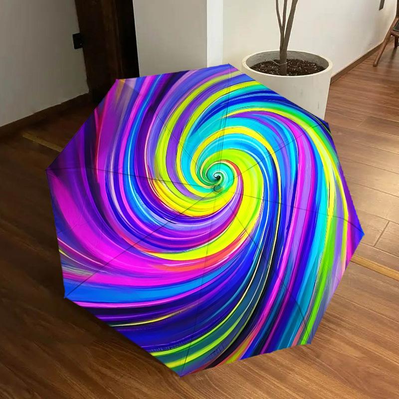 

1pc Colorful Swirl Pattern Automatic Open/Close Umbrella, Formal Events - Ideal Gift for Family or Friends, Outdoor Accessory yy251211177