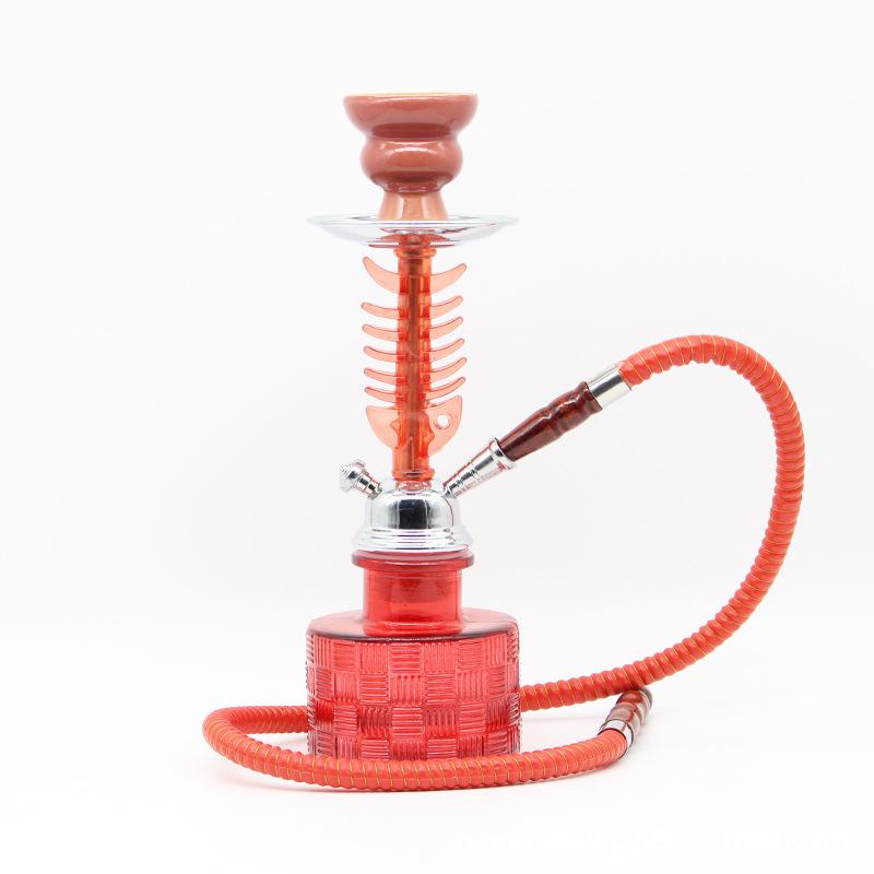 Double Tube Single Tube Small Size Minimalist Arabic Hookah Complete Set of Bar Metal Glass Hookah