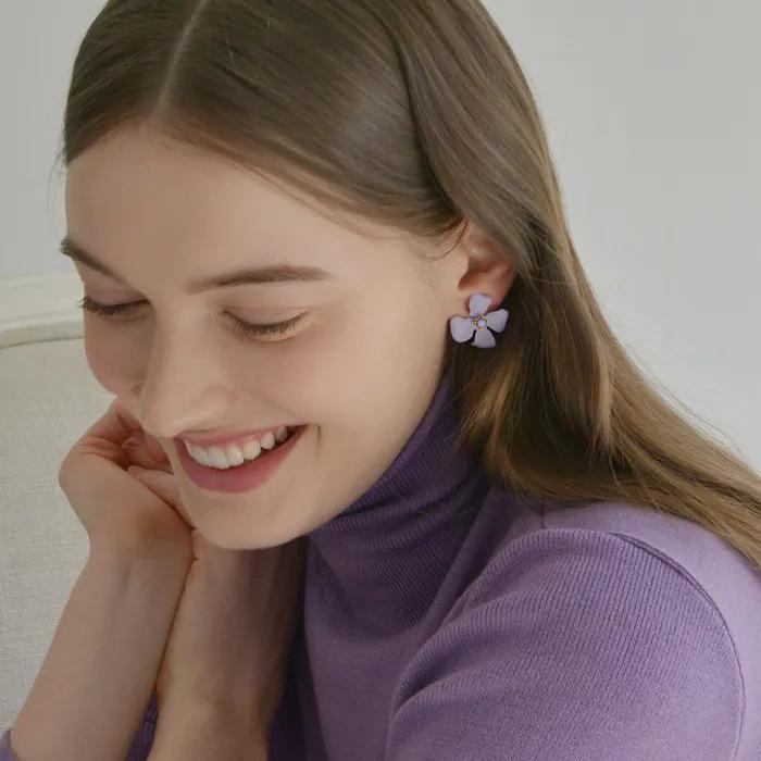 Pansy Flower Colorful Stud Earrings
