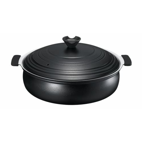 Kakusee KG-03 Tabletop Pot, 28cm, Serves 4-5 People, Baked Finish, Double-Handled, Gas Stove Compatible, Ceramic Coating, Non-Stick, Lightweight, Mode