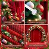 Christmas Ornament Festive Holiday Backdrop Winter Banner Red Theme Christmas Banner For Xmas Celebration Photo Shoot Indoor