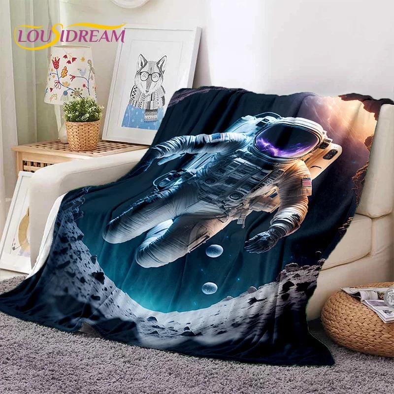 Astronaut Dream Universe Spaceman 3D Outer Space Cartoon Soft Blankets,Throw Blanket for Picnic Beds Home Bedroom Cover Kid Gift
