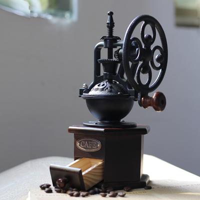 Vintage Sexkantigt Pariserhjul Handvev Kvarn för Bönor Kaffebönskvarn Gjutjärnskvarn Pepparkvarn