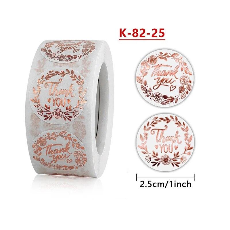 500Pcs 1inch Thank You Stickers For Envelope Sealing Labels Stationery Supplies Handmade Wedding Gift Decoration Sticker New