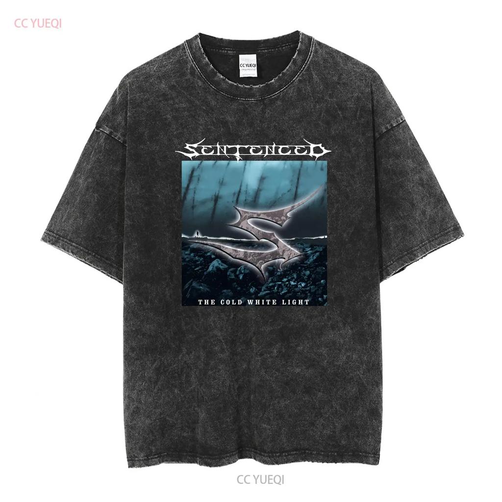 Nuova Popolare Band Sentenced T-shirt Nera Cotone Taglia Completa manica lunga o corta vintage Lavata Casual streetwear Versatile