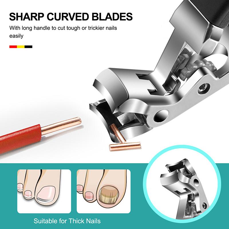 1Pcs Angled Head Nail Clippers For Seniors - Ergonomic Toenail Clipper For Thick Nails, Premium Steel Nail Cutter Trimmer